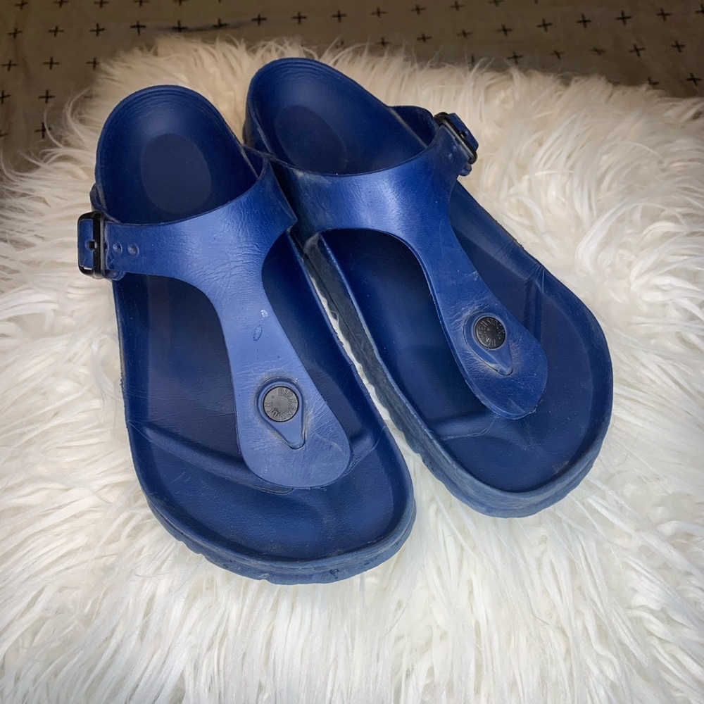 Birkenstock plastic T-strap royal blue